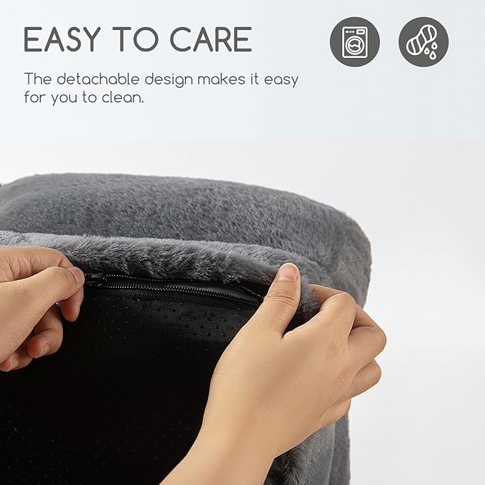 Hollypet Fluffy Plush Dog Cat Pet Sofa Couch Soft Calming Pet Beds for Medium Small Cats and Dogs