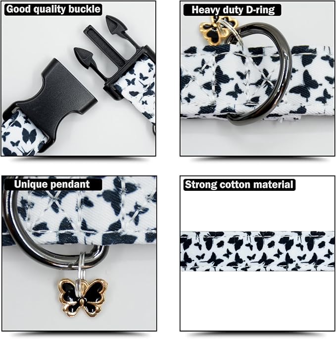 Flower Patterns Dog Collar with Accessories