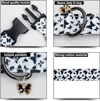 Flower Patterns Dog Collar with Accessories