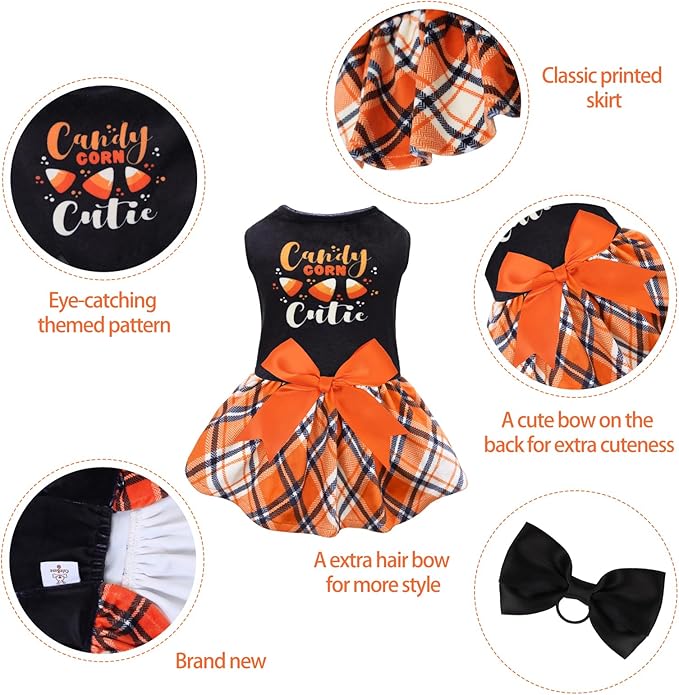 CuteBone Halloween Dog Dresses Velvet Holiday Small Dogs CVA45XS-D