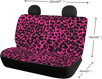 CLOHOMIN Leopard Print Car Seat Cover for Back Rear Only Pink Animal Cheetah SUV Truck Van Seats Protector for Dog Pets