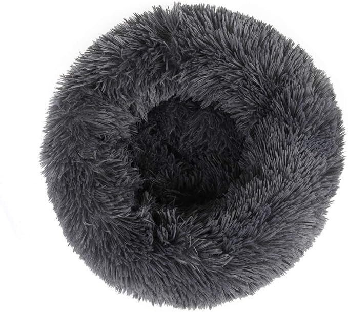 otoez Round Donut Dog Bed for Small Dogs (23.6", Dark