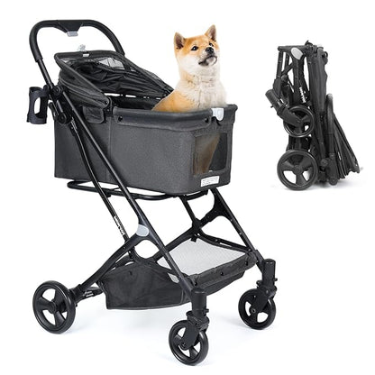 R4 Pet Stroller for Small Dogs & Cats 180° Canopy