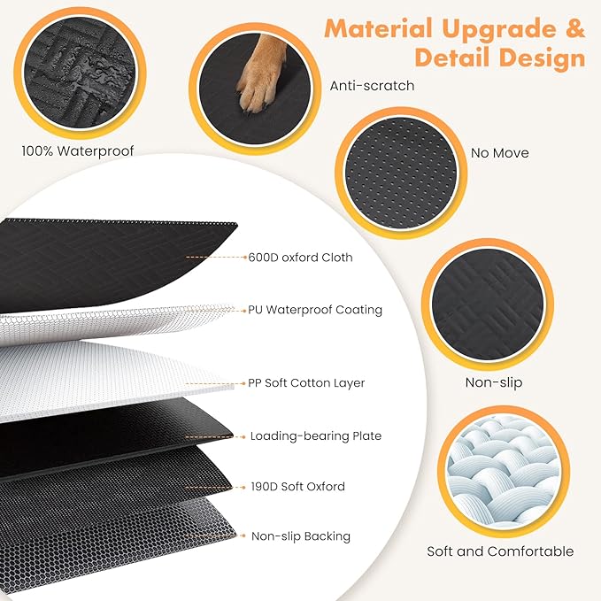 Dog Car Seat Cover for Back Seat 300lbs,Waterproof Dog