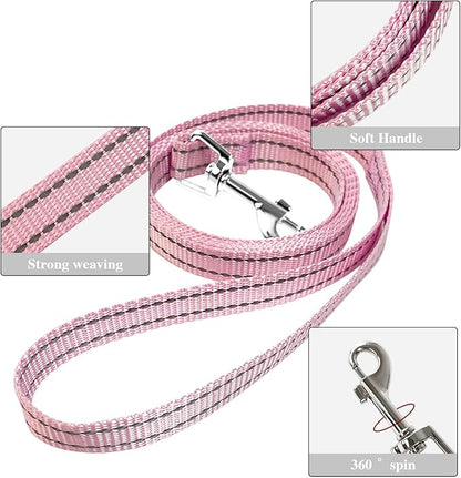 YIMEIS Dog Harness and Leash Set, No Pull Soft Mesh Pet Harness, Reflective Adjustable Puppy Vest for Small Medium Large Dogs, Cats (Pink, Medium (Pack of 1)