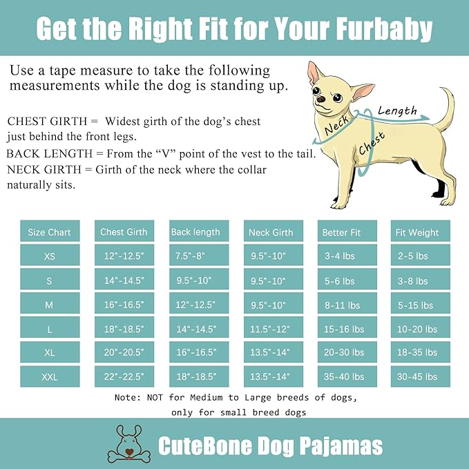 CuteBone Dog Pajamas Christmas Clothes Pjs for Small P107S