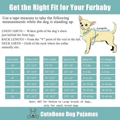 CuteBone Dog Pajamas Christmas Clothes Pjs for Small P107S