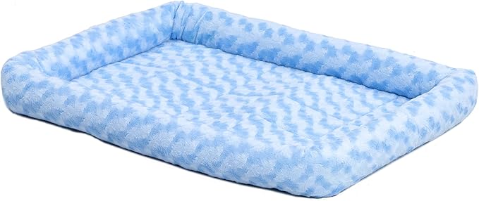 MidWest Homes for Pets Bolster Pet Bed, 18L-Inch Blue Bed w/ Comfortable Bolster | "Toy" Dog Breeds & Fits an 18-Inch Dog Crate | Easy Maintenance Machine Wash & Dry | 1-Year Warranty