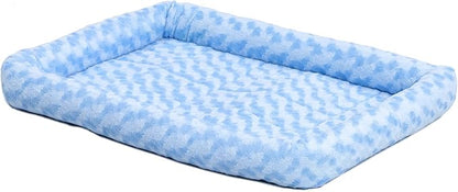 MidWest Homes for Pets Bolster Pet Bed, 18L-Inch Blue Bed w/ Comfortable Bolster | "Toy" Dog Breeds & Fits an 18-Inch Dog Crate | Easy Maintenance Machine Wash & Dry | 1-Year Warranty