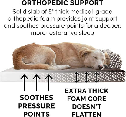 Furhaven Orthopedic Dog Bed for Large Dogs w/ Removable Bolsters & Washable Cover 125 lbs