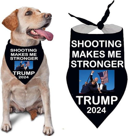 Trump 2024 Dog Bandana Make America Great Again Shooting Makes me Stronger Souvenir Flag Triangle Bibs Scarf Accessories Dog Cat Pet Animal