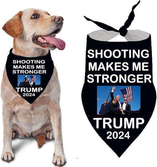 Trump 2024 Dog Bandana Make America Great Again Shooting Makes me Stronger Souvenir Flag Triangle Bibs Scarf Accessories Dog Cat Pet Animal