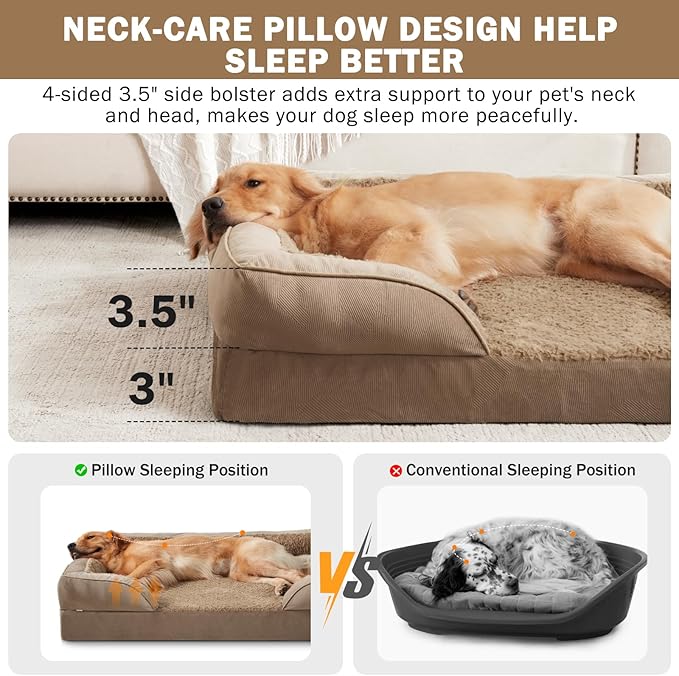 INVENHO Orthopedic Dog Bed for Large Dogs