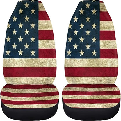 American Flag Printed Car Seat Covers Washable Seat Protector for Women Men Air Mesh Cloth Automotive Vehicle Seat Covers for Cars Interior for Cars