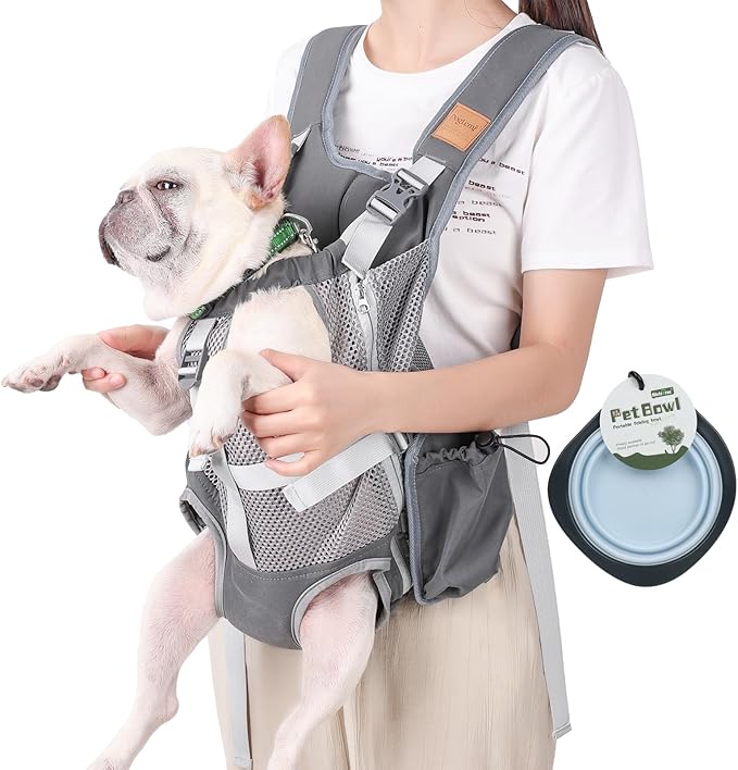 Dog Carrier Backpack - Legs Out Front Facing Pet Carrier Backpack for Small Medium Dogs, Hands-Free Dog Front Carrier, Easy-fit Adjustable Dog Carrying Backpack for Walking Hiking Bike and Motorcycle