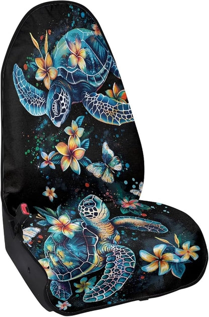 Turtle Sweatproof Towel Car Front Seat Cover Non-Slip Bucket Seat Protector Easy to Install for Athletes