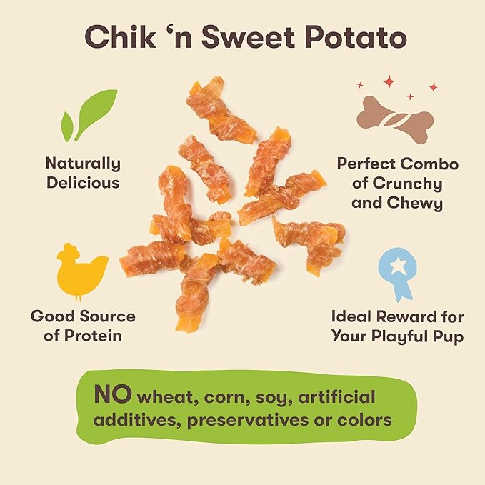 Pet 'n Shape Sweet Potato Chews Jerky Dog Treats 1 Pound