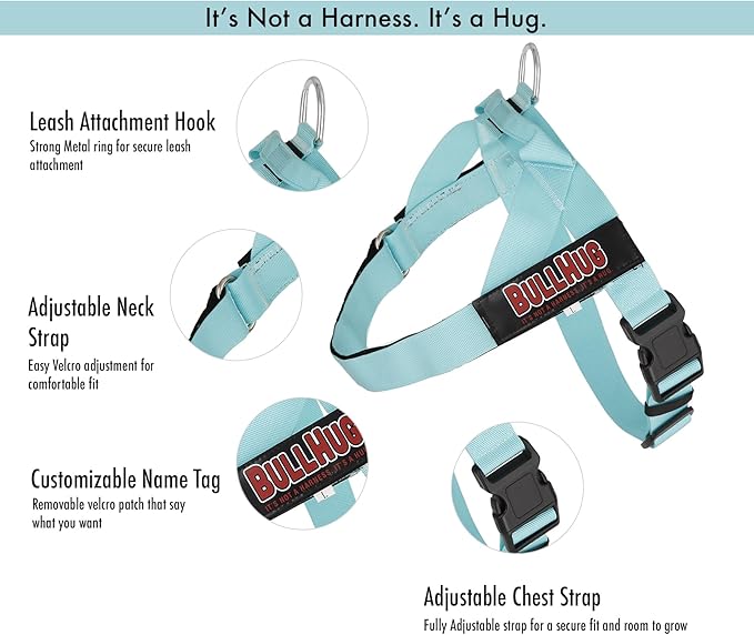 BULLHUG Harness – Made for Larger Chested Dogs Like English Bulldogs
