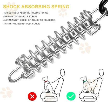 Dog Seat Belt Harness for Car 5-in-1 Coated Leash(2 Pack 24 inch/60