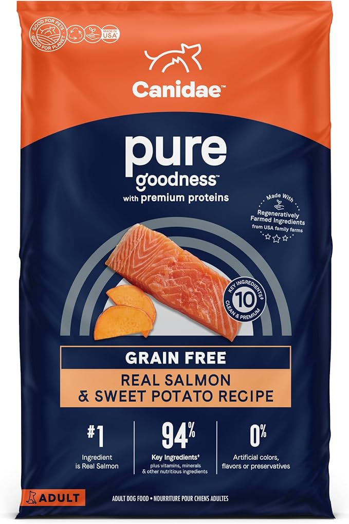 Canidae Pure Real Salmon & Sweet Potato Recipe Adult Dry Dog 22 LB