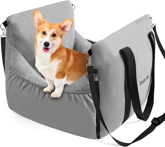 2-in-1 Small Dog Car Seat & Car Bed, Waterproof Puppy Car Seat with Thickened Filling for Small Dogs Under 25, Detachable Car Carrier for Front & Back Seat, Portable Small & Medium Dog Car Travel Bed