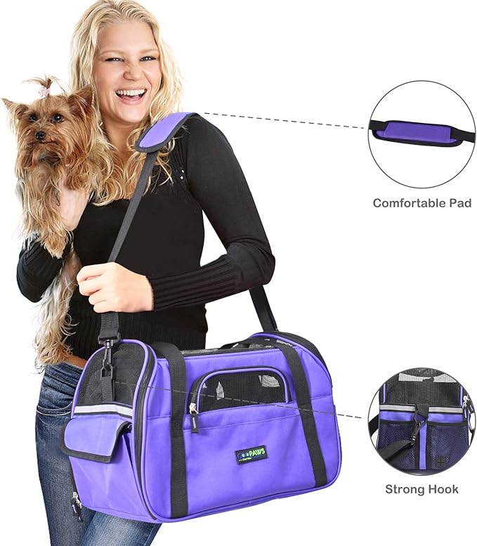 JESPET Soft-Sided Kennel Pet Carrier for Small Dogs, Cats, Puppy, Airline Approved Cat Carriers Dog Carrier Collapsible, Travel Handbag & Car Seat