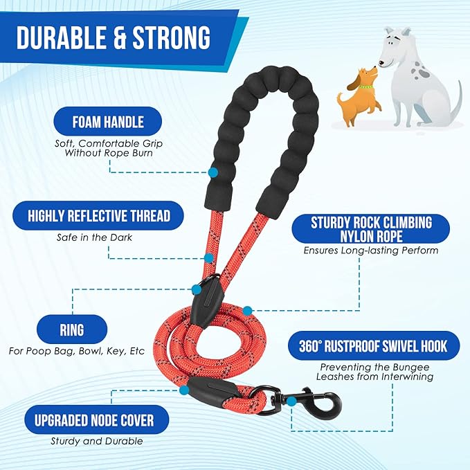 Lukovee Double Dog Leash 360° Swivel