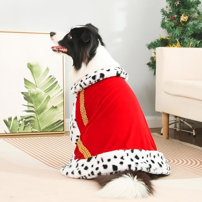 Lovelyshop pet Serial Lux Fur Red Cat Dog Cloak for Halloween Costumes