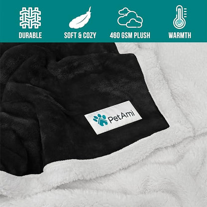 PetAmi Dog Blanket for Medium Large Dogs 40x60 Black