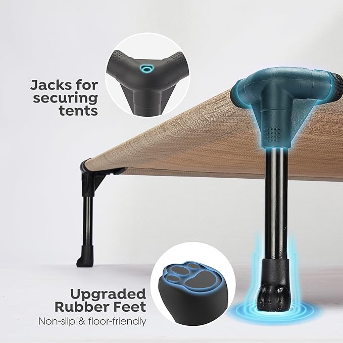 Veehoo 2 Pack Raised Dog Bed 42" x 30", Beige CWC1803-L