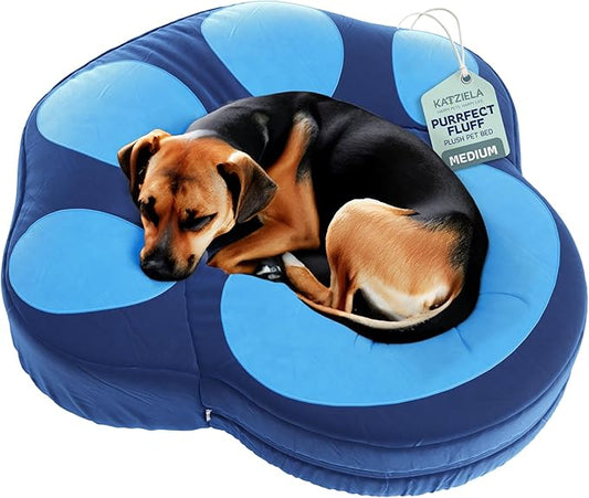 Katziela Purrfect Fluff Paw-Shaped Pet Bed 30x30x6 Washable