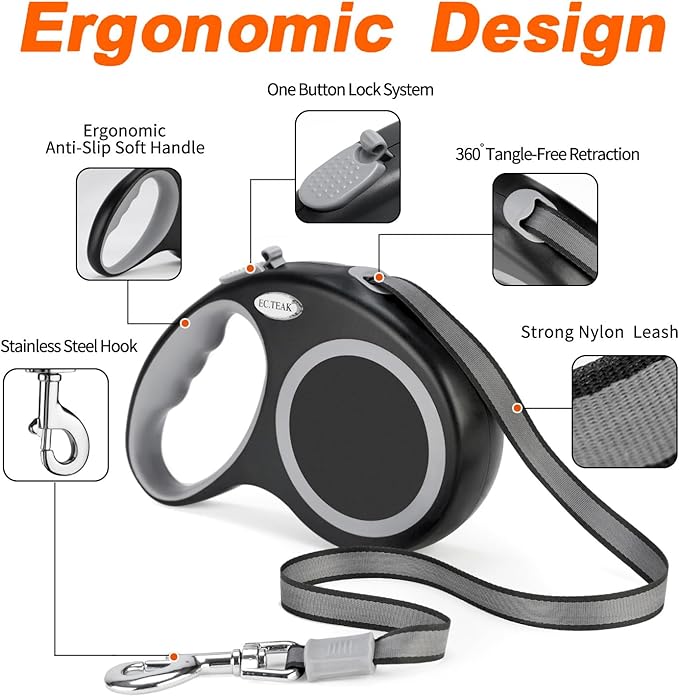 Retractable Dog Leash 26 FT 110lbs, Strong 26 FT(66-110