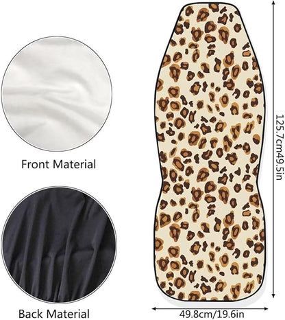UNICEU Car Seat Cover Leopard Print Soft Universal 2pc Front