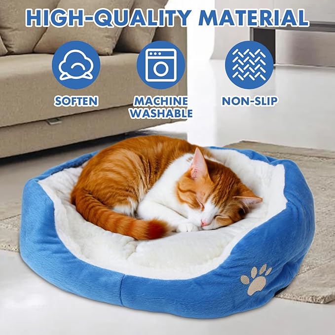 Round Dog Cat Beds Mattress Washable Pads Room
