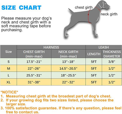 tobeDRI No Pull Dog Harness Adjustable Reflective Oxford Easy Control Medium Large Dog Harness with A Free Heavy Duty 5ft Dog Leash (L (Neck: 18"-25.5", Chest: 24.5"-33"), Black harness+leash)