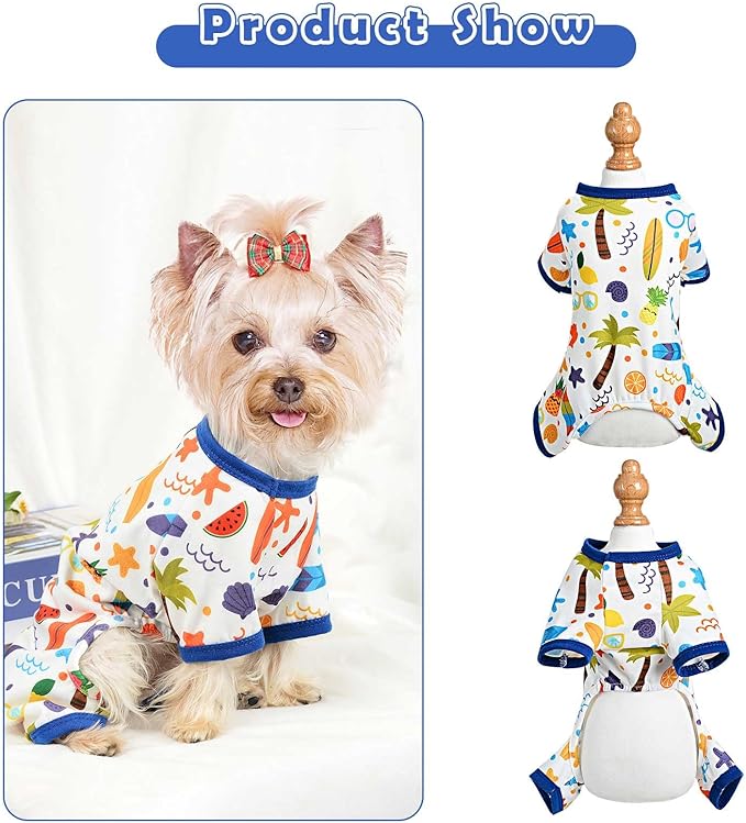 Dog Pajamas Onesie Spring Summer Dog Clothes for Small Dogs Girl Boy Soft Stretchy Pet Puppy Clothes Doggie Pjs Cat Outfit Jammies