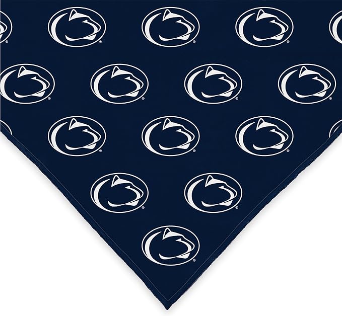 NCAA Officially Licensed Bandana for Dogs and Cats | Fits Pets Great Gift Idea | Easy-to-Tie (Large, Penn State Nittany Lions)