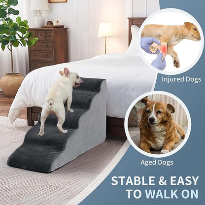 BOMOVA Dog Stairs for Small Dogs 5-Step Dog 2/3/4/5 Steps