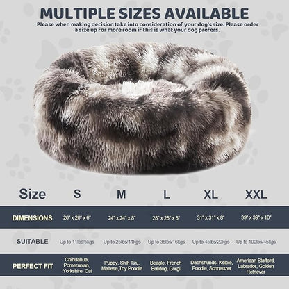 Calming Dog Bed for Medium Large Dogs 39", Ink