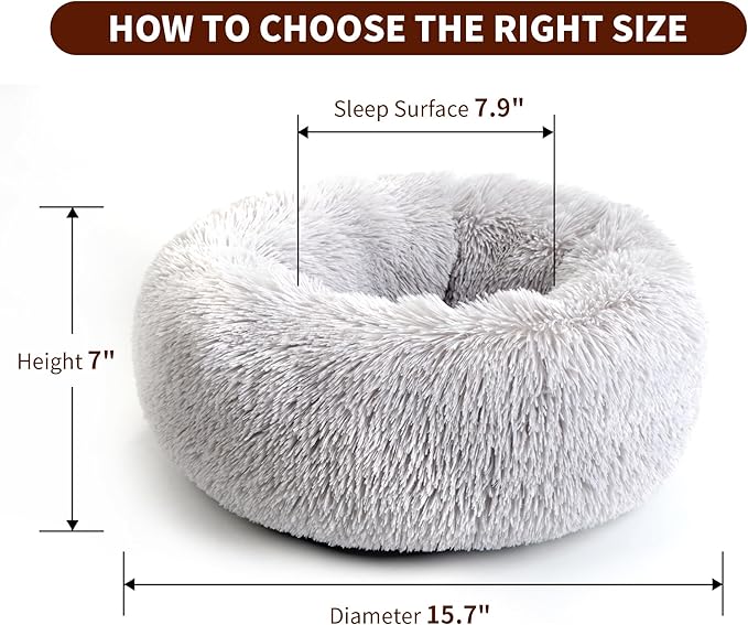Calming Dog Bed for Cats and Small Dogs 15.7'')