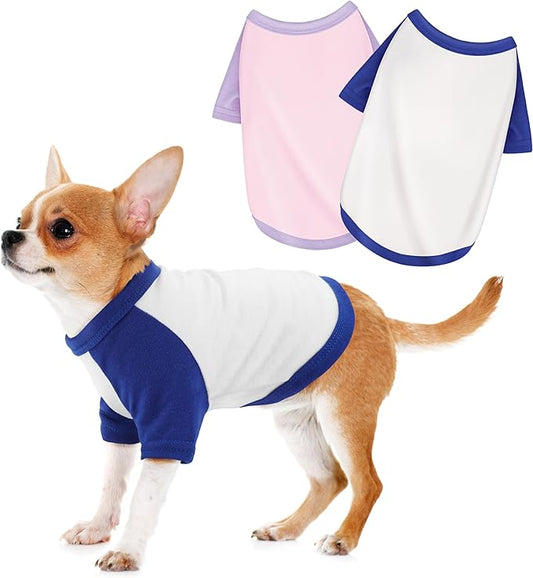 Stylish 2PCS Color Block Dog Shirt: Premium Polycotton Blend 3XL