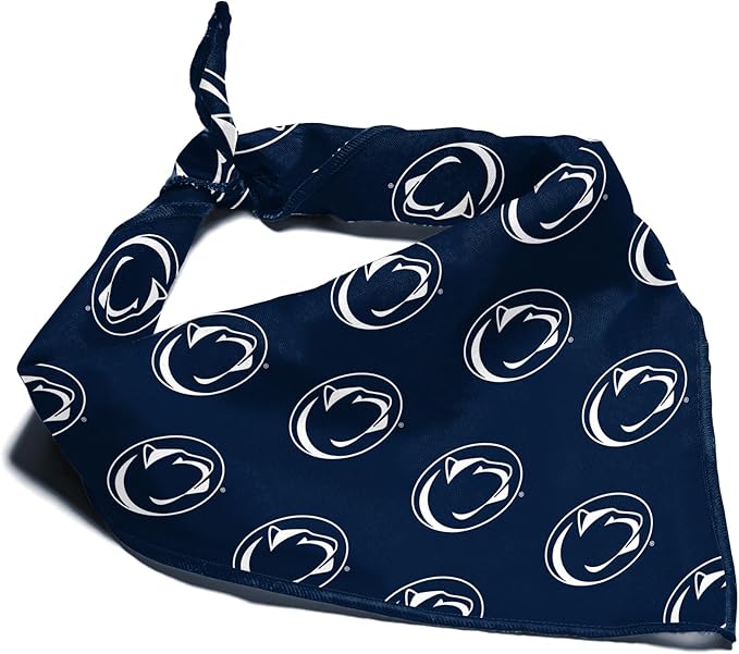 NCAA Officially Licensed Bandana for Dogs and Cats | Fits Pets Great Gift Idea | Easy-to-Tie (Large, Penn State Nittany Lions)