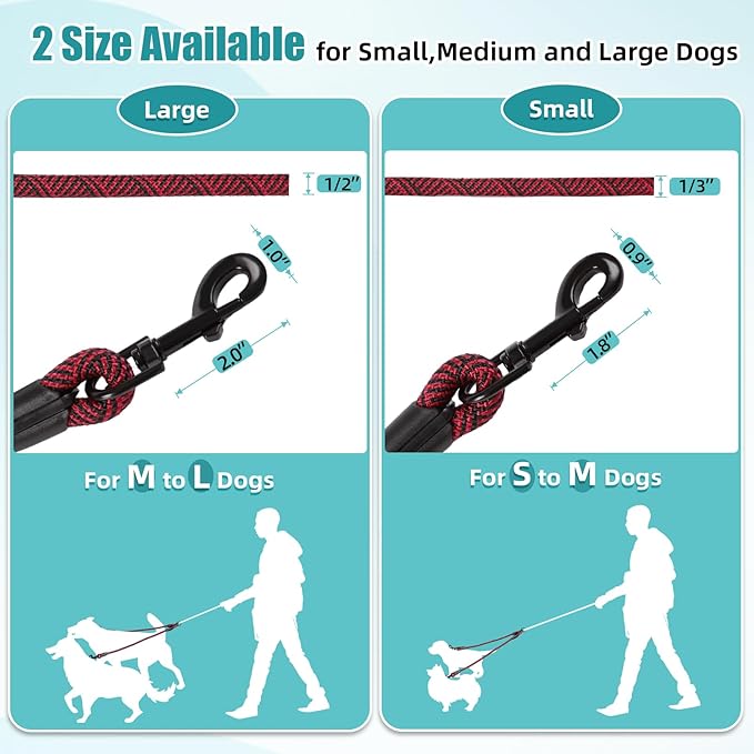 2 Dog Leash 360° Swivel 2 Dogs