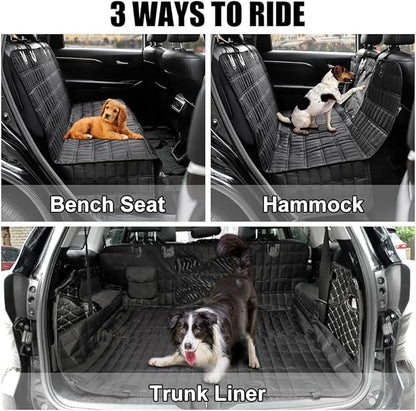 PLUTUS PET Dog Car Seat Cover for Back Seat with Side Flaps and Mesh Window