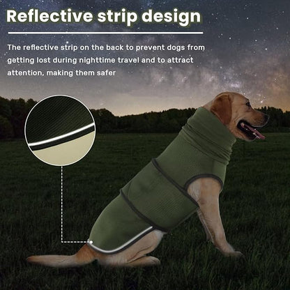 IDOMIK Dog Anxiety Calming Hoodie,Breathable Dog Anxiety Jacket Vest Coat for Thunderstorms,Fireworks,Vet Visits,Separation,Adjustable Dog Hoodies for Noise Block & Ear Protection Recovery,Green,XL