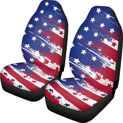 American Flag Print Car Seat Covers Set of 2