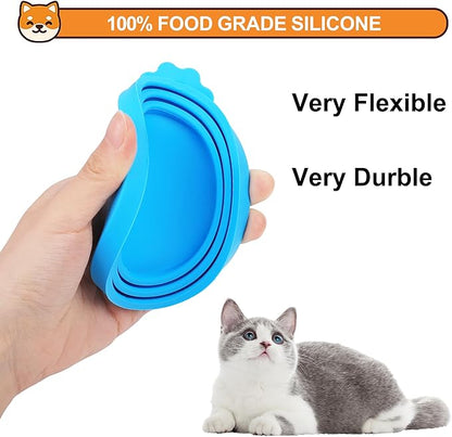 2 Pack Pet Food Cans Lids, Silicone Food Can Covers for Dog and Cat, BPA Free/Food Safe/Universal, One Fit Most Standard Size Food Can Top Teal/Dark Green