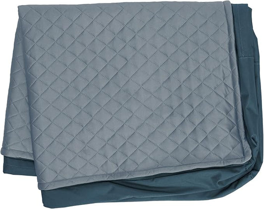 Furhaven Replacement Dog Bed Cover Water-Resistant Indoor/Outdoor Quilt Top Convertible Mattress, Washable - Calm Blue, Jumbo (X-Large)