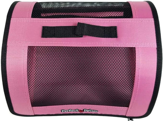 Tote for Lifelike Stuffed Interactive Pet Dogs and Cats, Nylon and Mesh Toy Carrier for Pet Animals, Zippered Carrying Case Accessory (Pink)