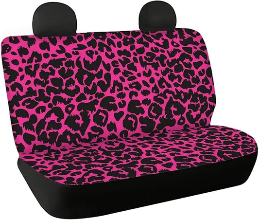 CLOHOMIN Leopard Print Car Seat Cover for Back Rear Only Pink Animal Cheetah SUV Truck Van Seats Protector for Dog Pets